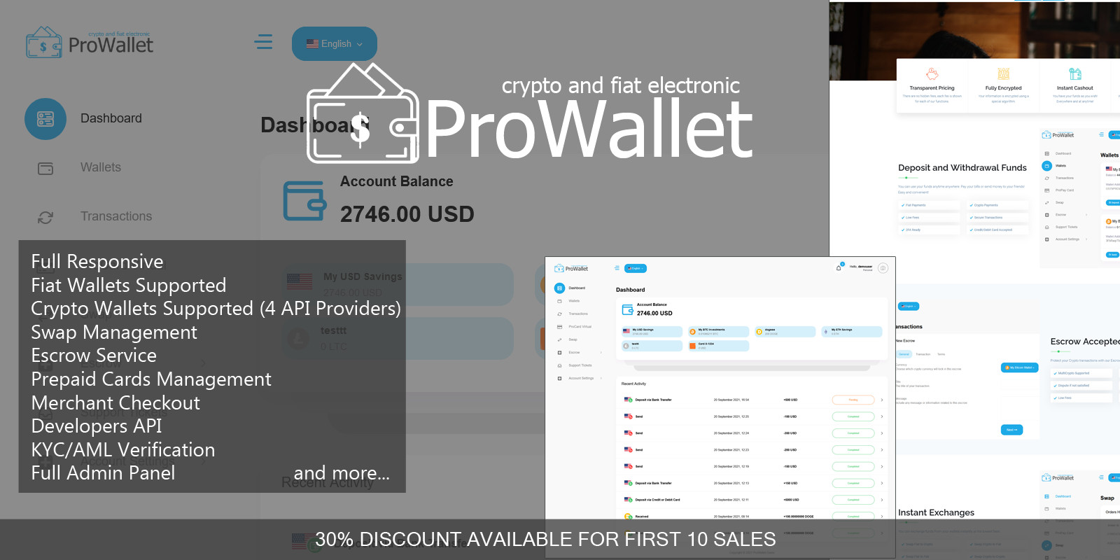 ProWallet vPro - Fiat and Crypto eWallet