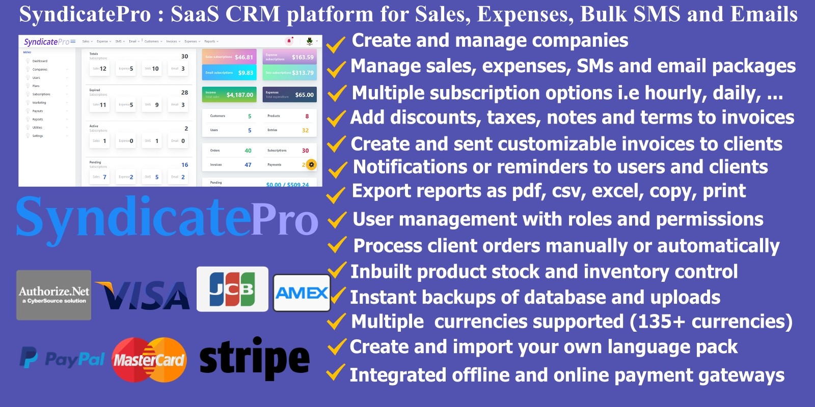 SyndicatePro - SAAS CRM Platform