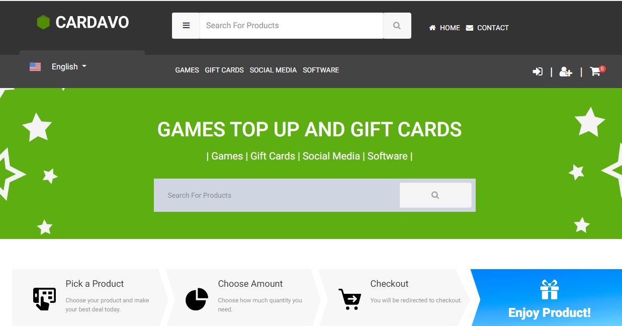 Download Cardavo Sell Gift And Games Cards PHP Script